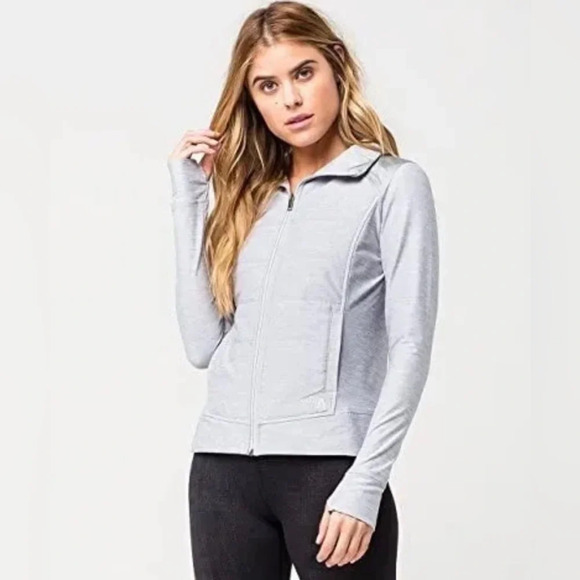 THE NORTH FACE GRAY Pseudio Puffer Jacket Thumbholes Womens size XS - Picture 7 of 14